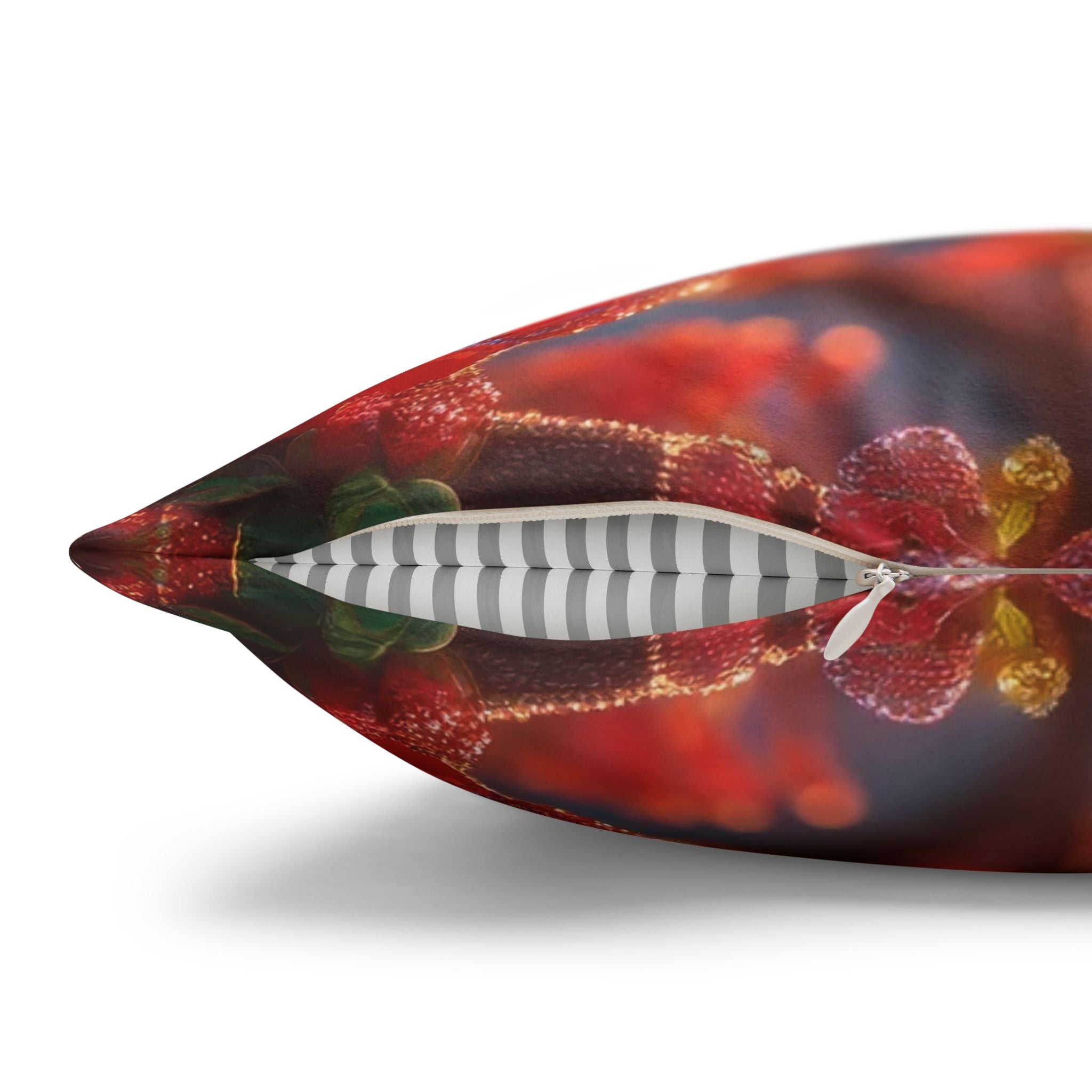 Red diamond flowers (in sunset) - Suede Square Pillowcase