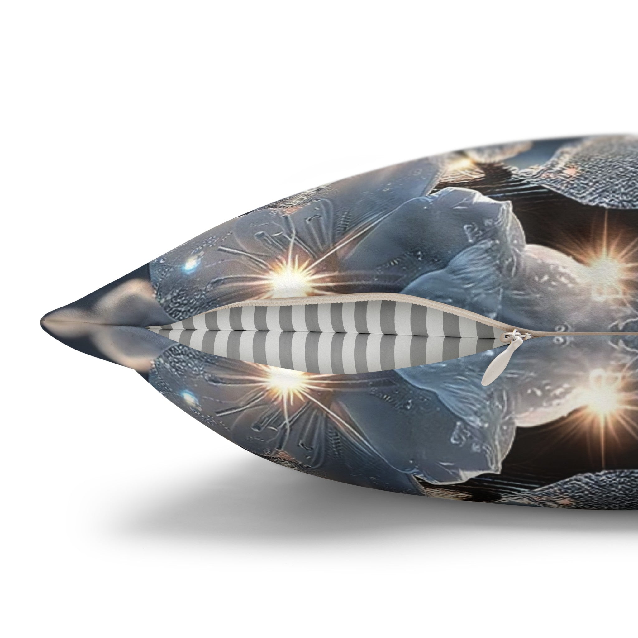 White, diamond flowers (5) - Suede Square Pillowcase