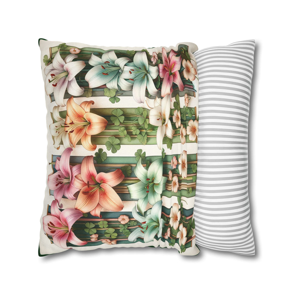 Lilies with little leaves - Polyester Square Pillowcase