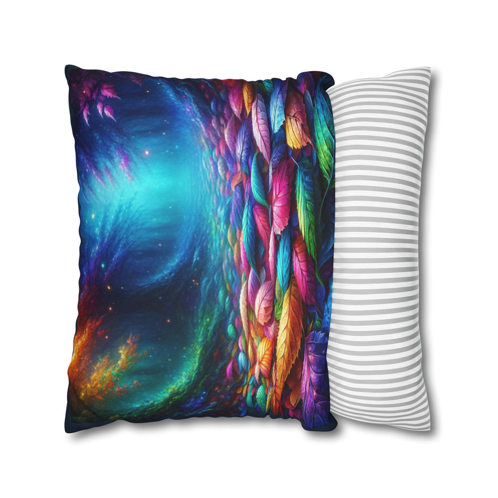 Magical Leaves in a forest-  Polyester Square Pillowcase
