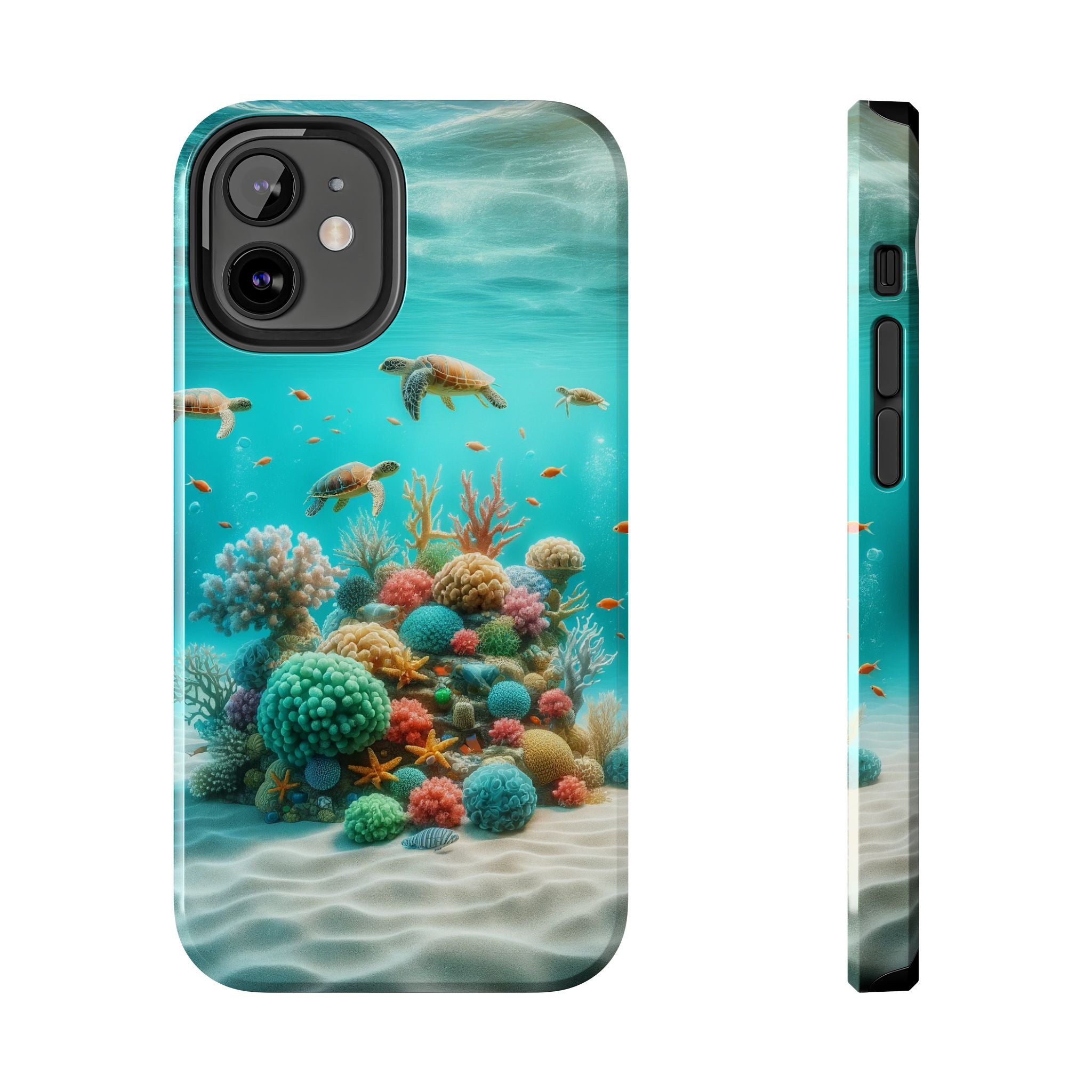 Phone Cases - Turtles on Coral Reef Design