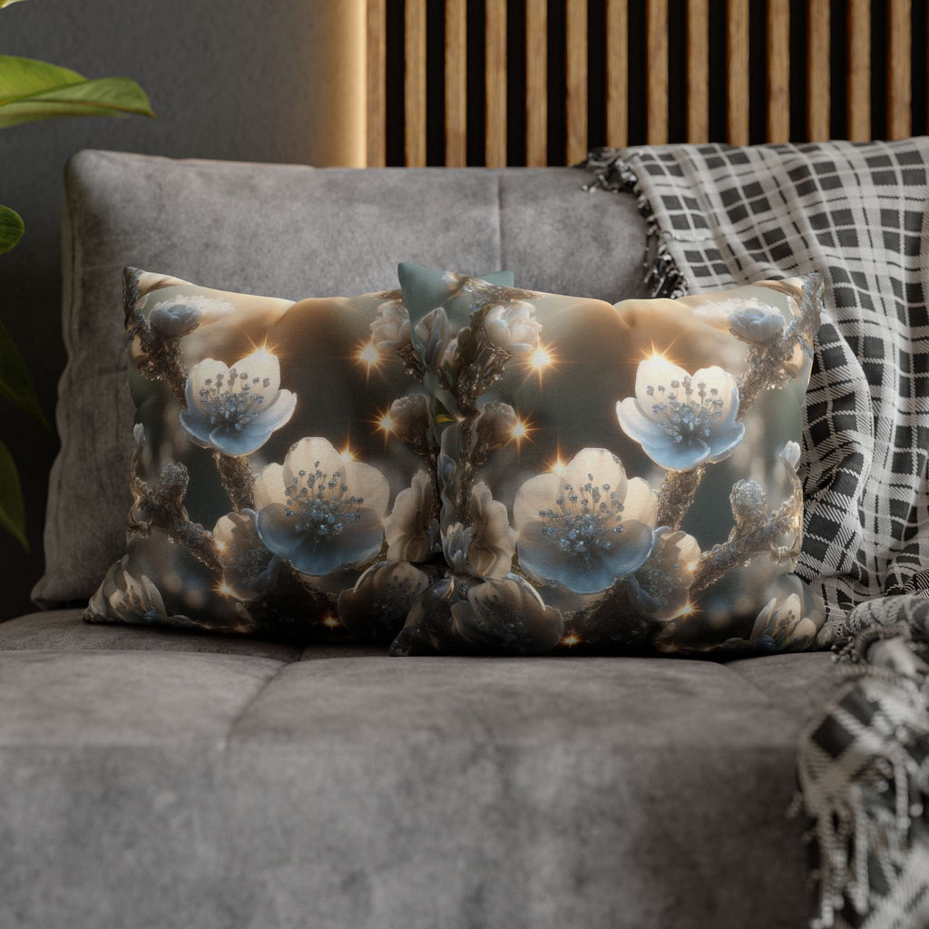 Small white flowers - Polyester Square Pillowcase