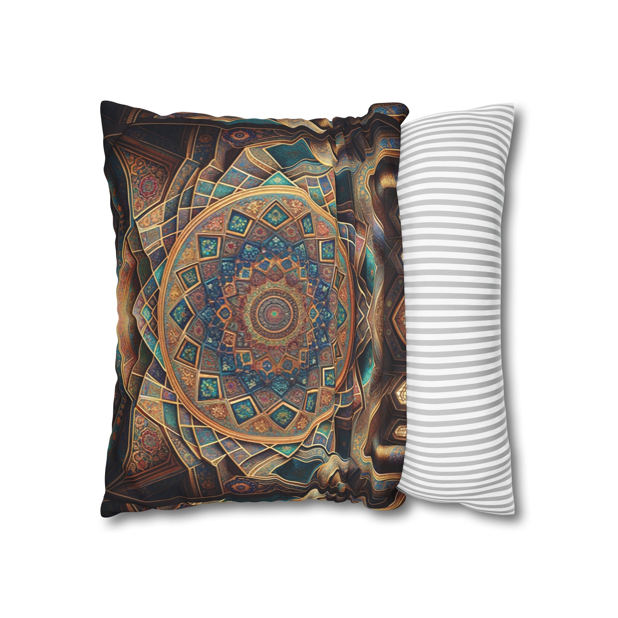 Persian Art (brown-yellow) - Suede Square Pillowcase