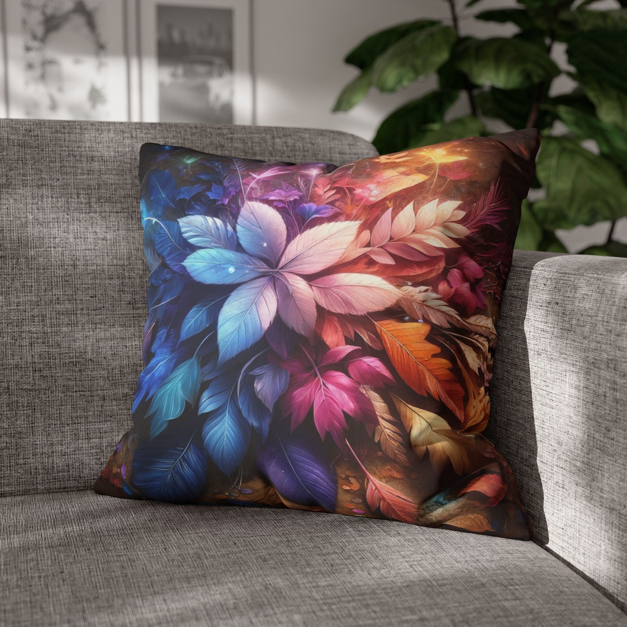 Magical leaves, pastel coloured - Suede Square Pillowcase