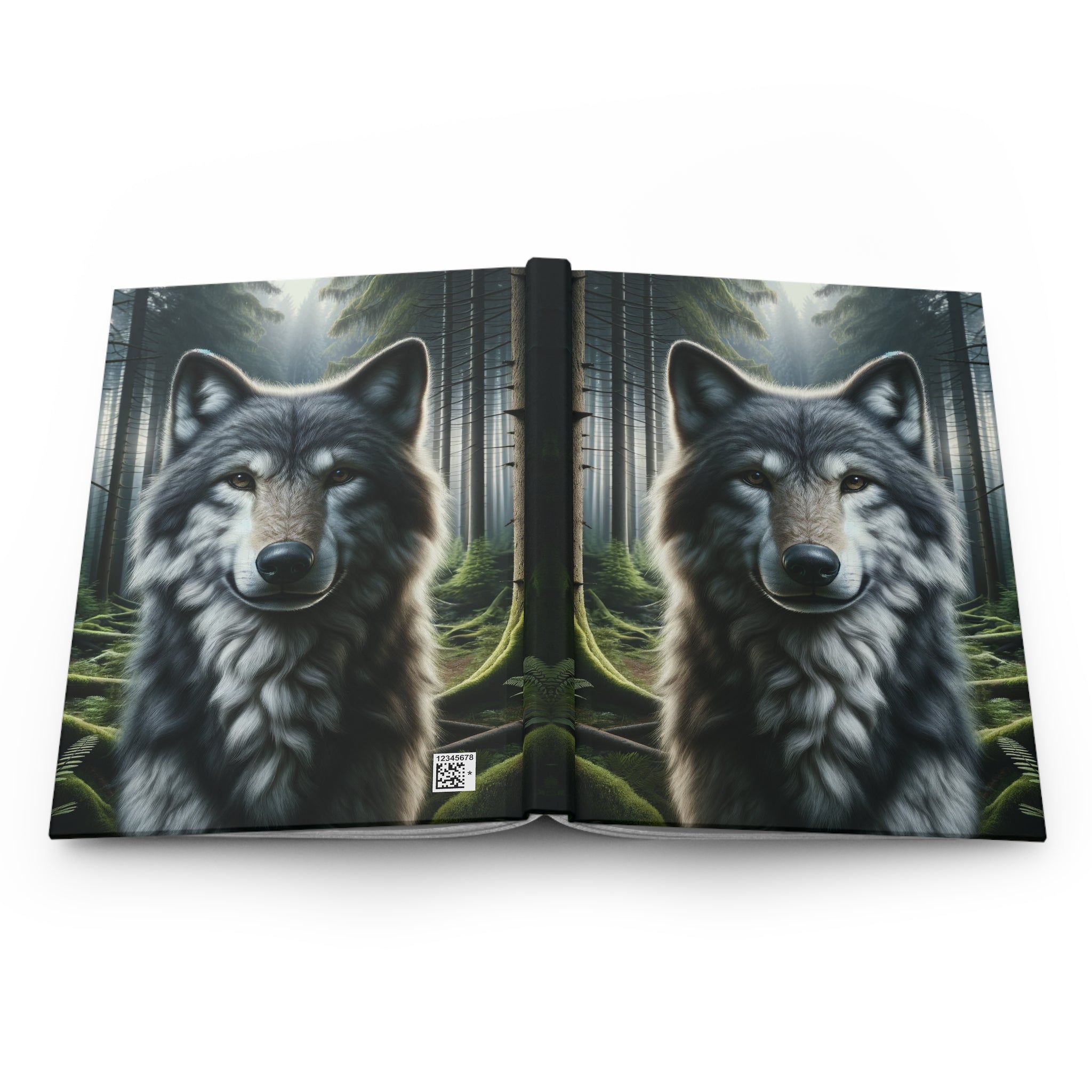 A curious wolf - Hardcover Notebook