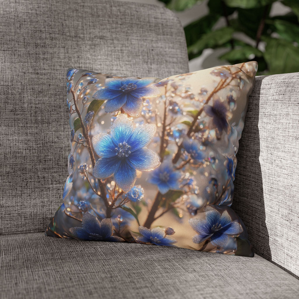 Blue flowers (in sunlight) - Suede Square Pillowcase