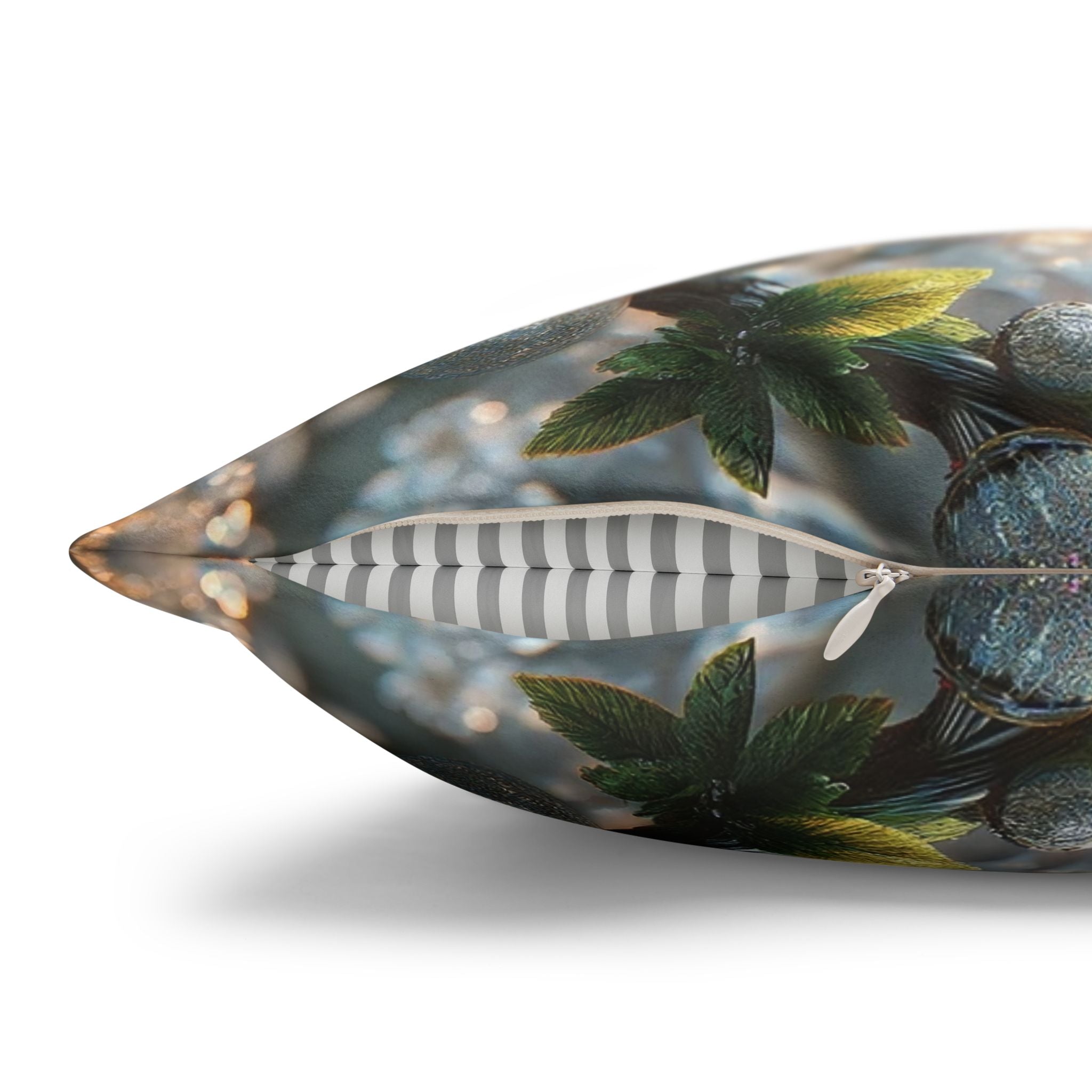 Big silver and white flowers - Suede Square Pillowcase