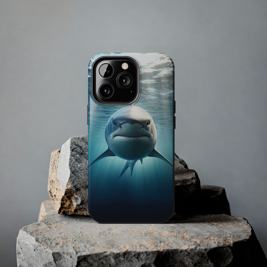 Curious shark - Tough Phone Case