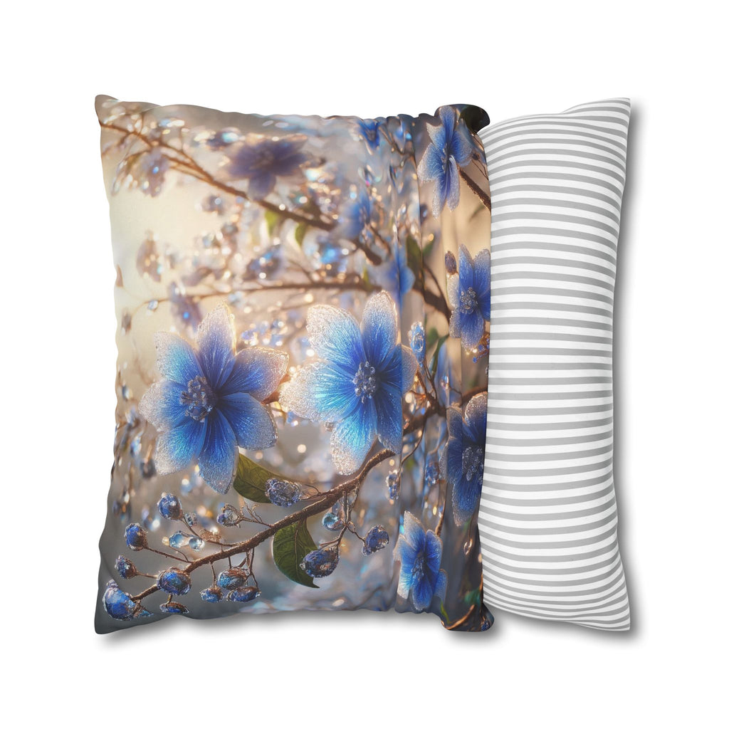 Blue flowers (in sunlight) - Suede Square Pillowcase