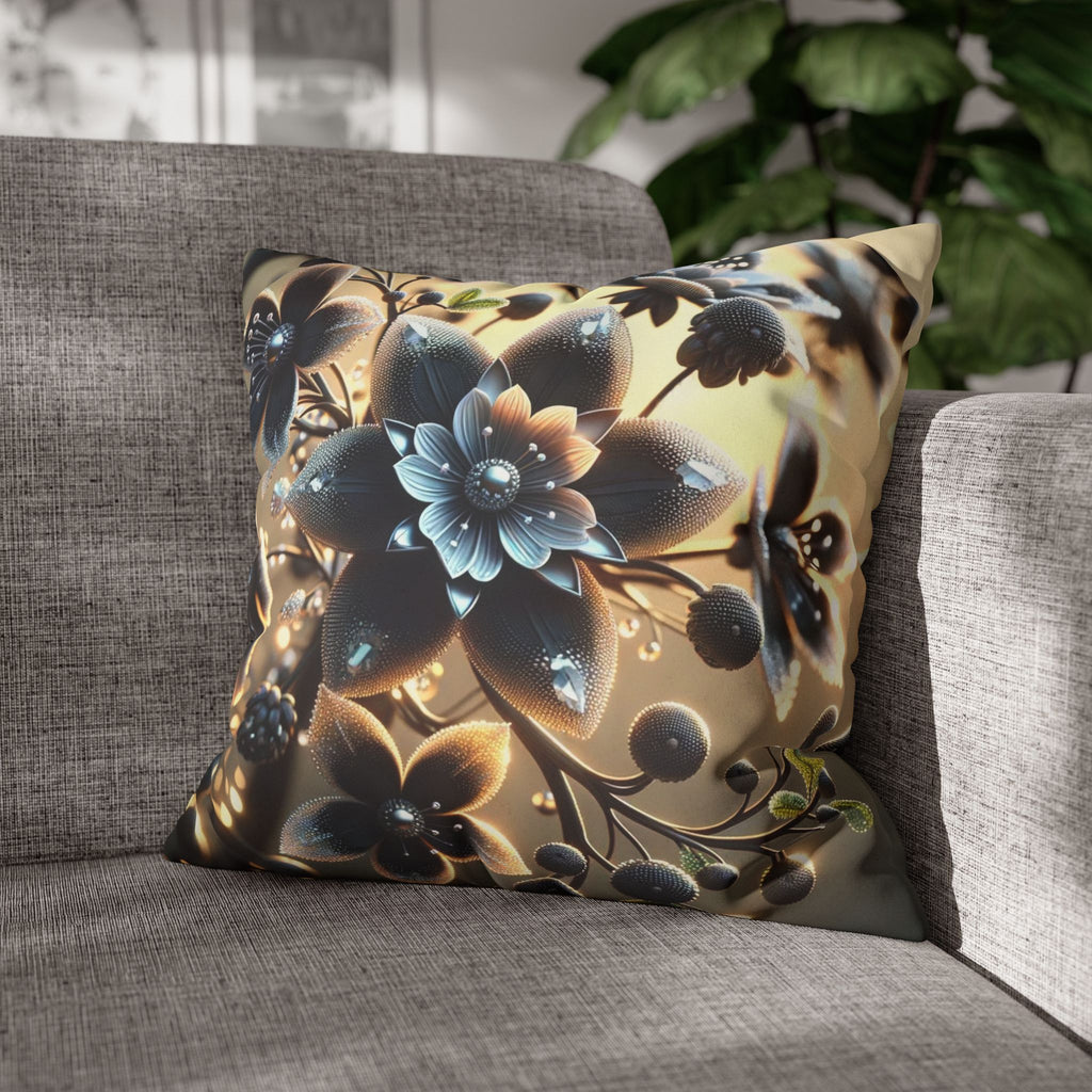 A large black flower - Suede Square Pillowcase