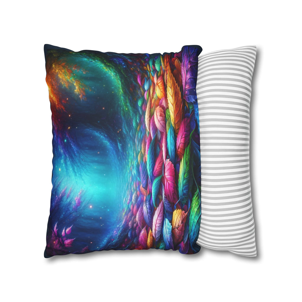 Magical leaves (blue light) - Suede Square Pillowcase