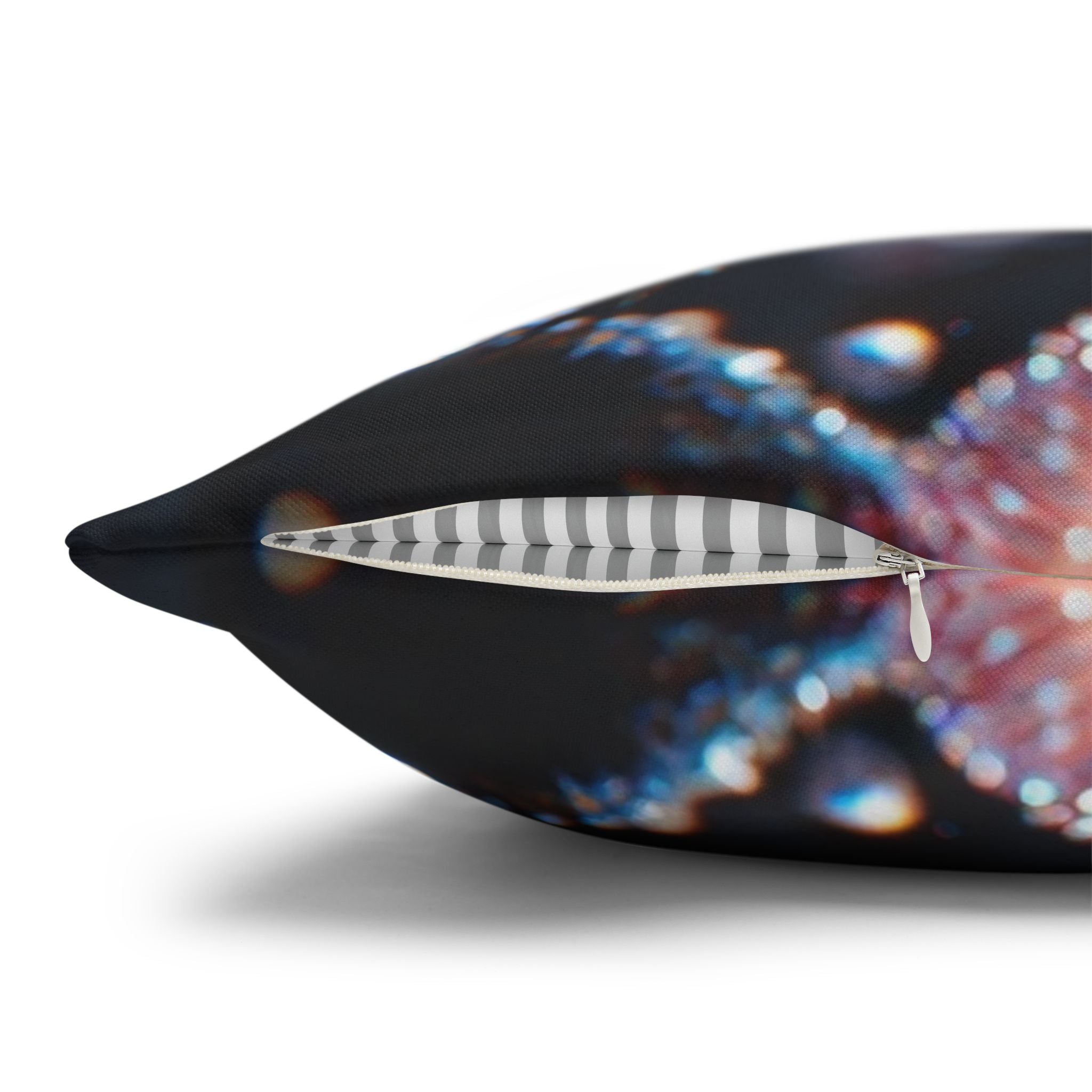 Red flowers in the night - Polyester Square Pillowcase