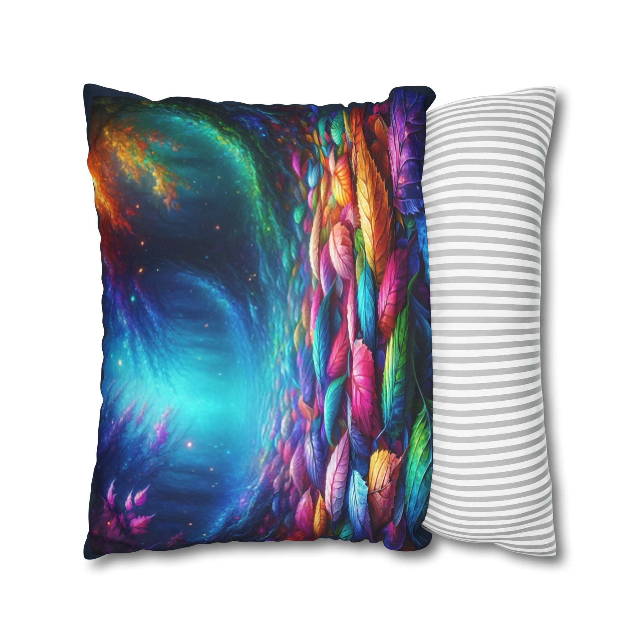 Magical leaves (blue light) - Suede Square Pillowcase