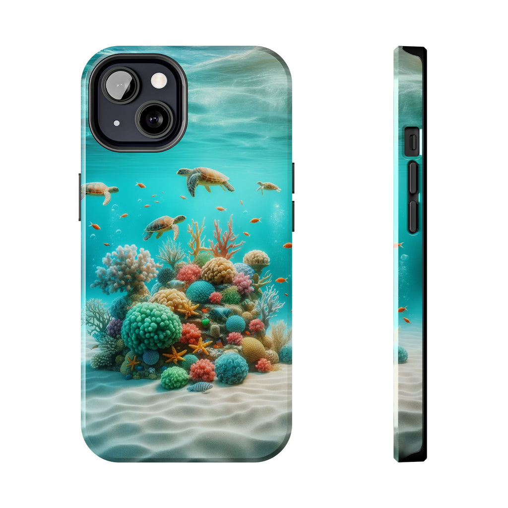 Phone Cases - Turtles on Coral Reef Design