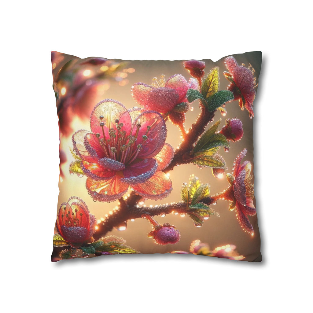 Large Pink flowers - Suede Square Pillowcase