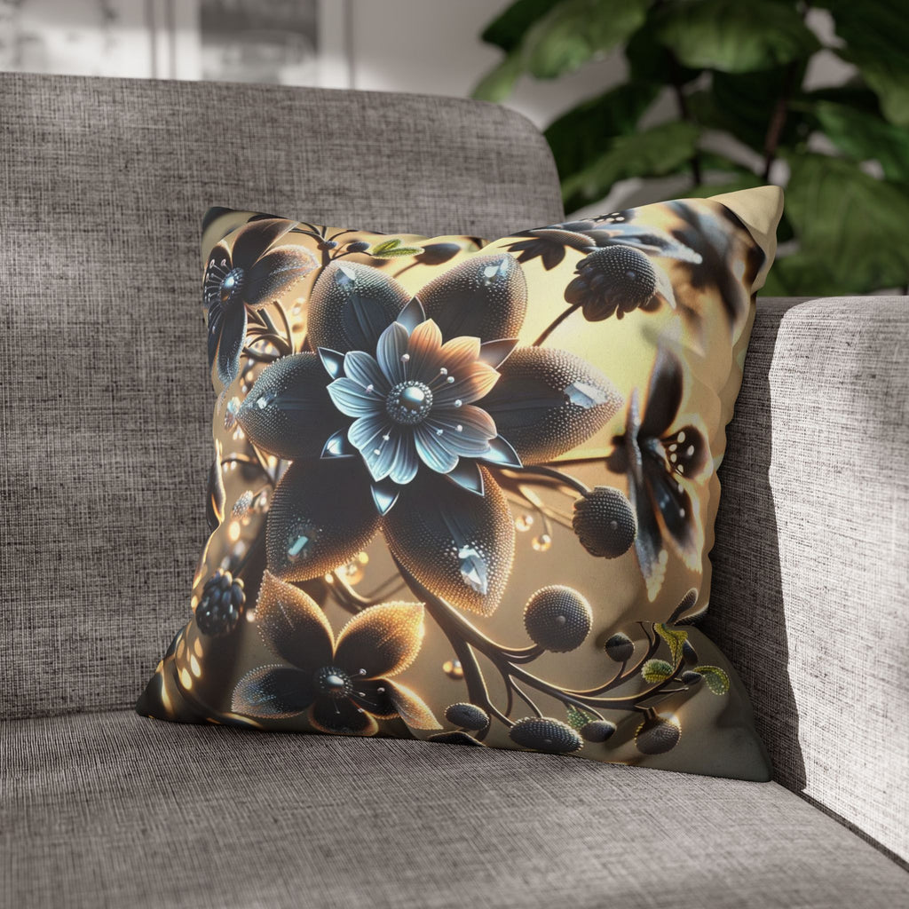 A large black flower - Suede Square Pillowcase