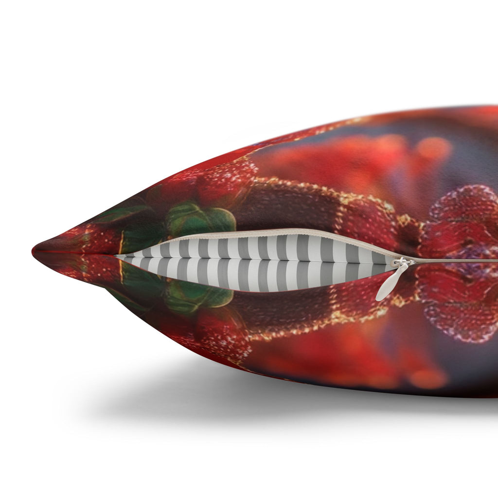 Red diamond flowers (in sunset) - Suede Square Pillowcase