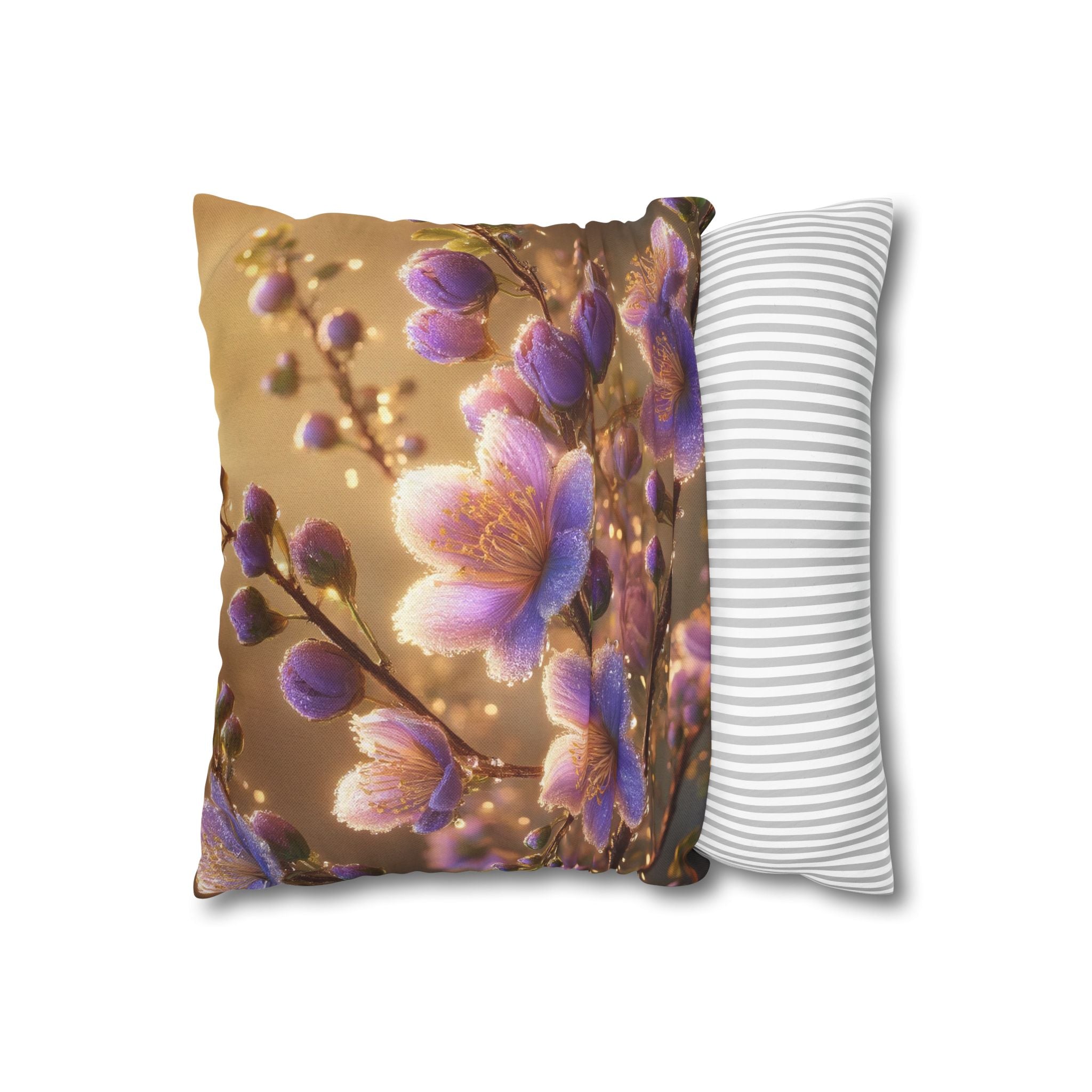 White-lavender flowers - Polyester Square Pillowcase