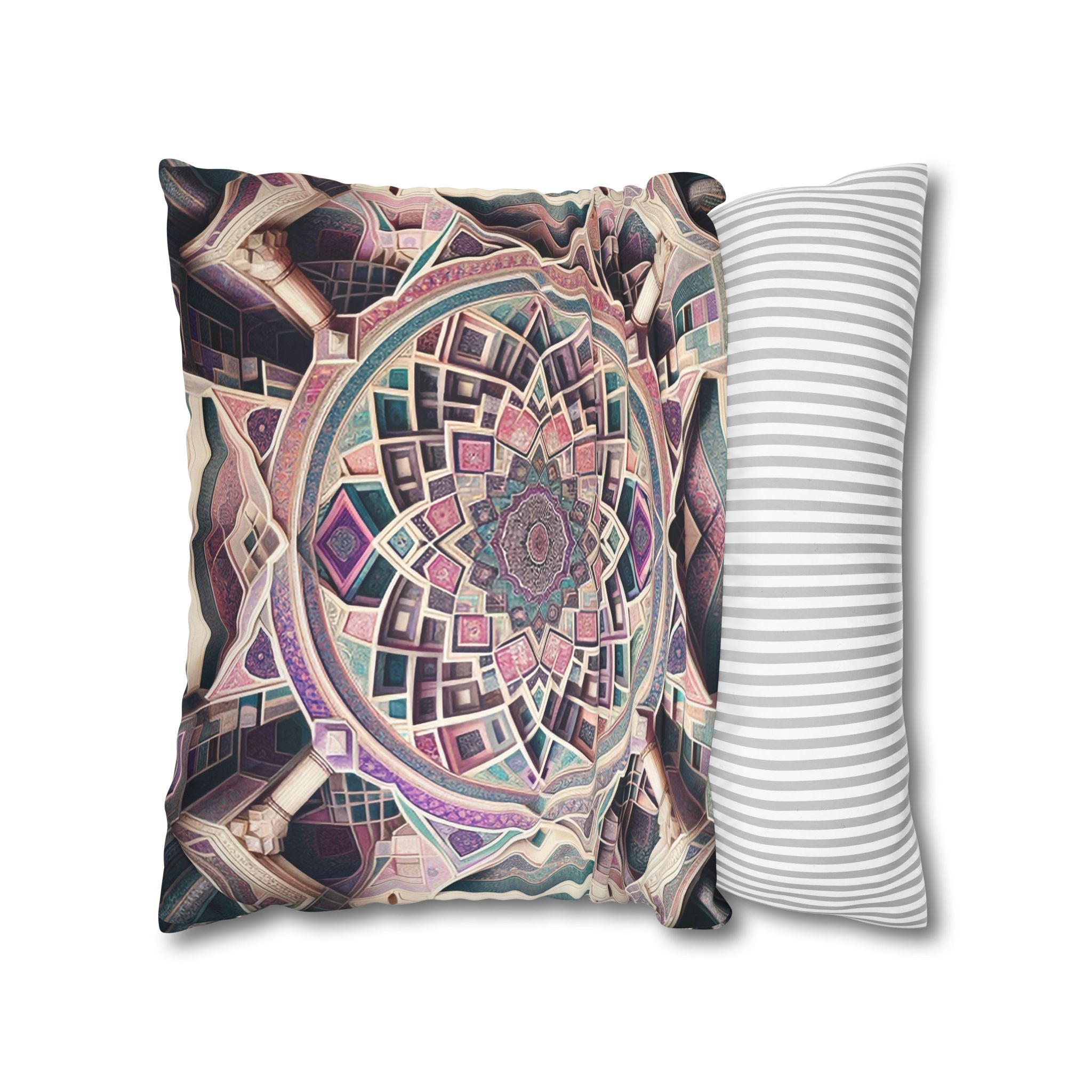 Persian Art (purple-grey) - Suede Square Pillowcase