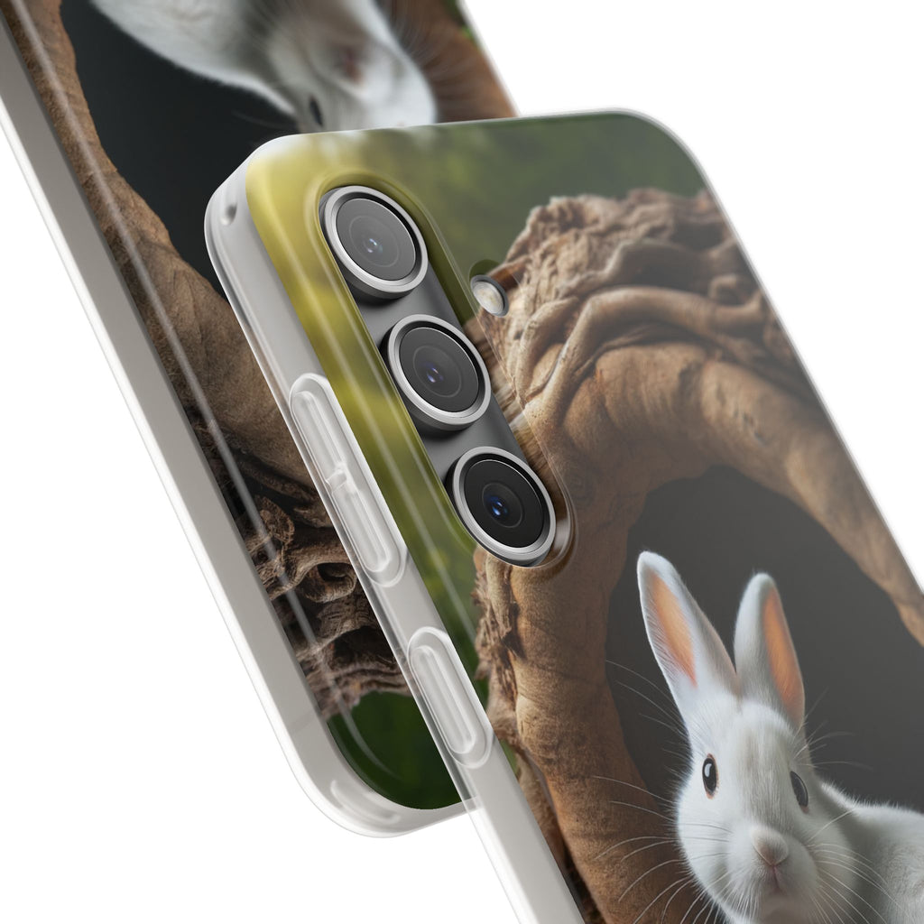 Curious, white rabbit - Flexi Case (Samsung only)