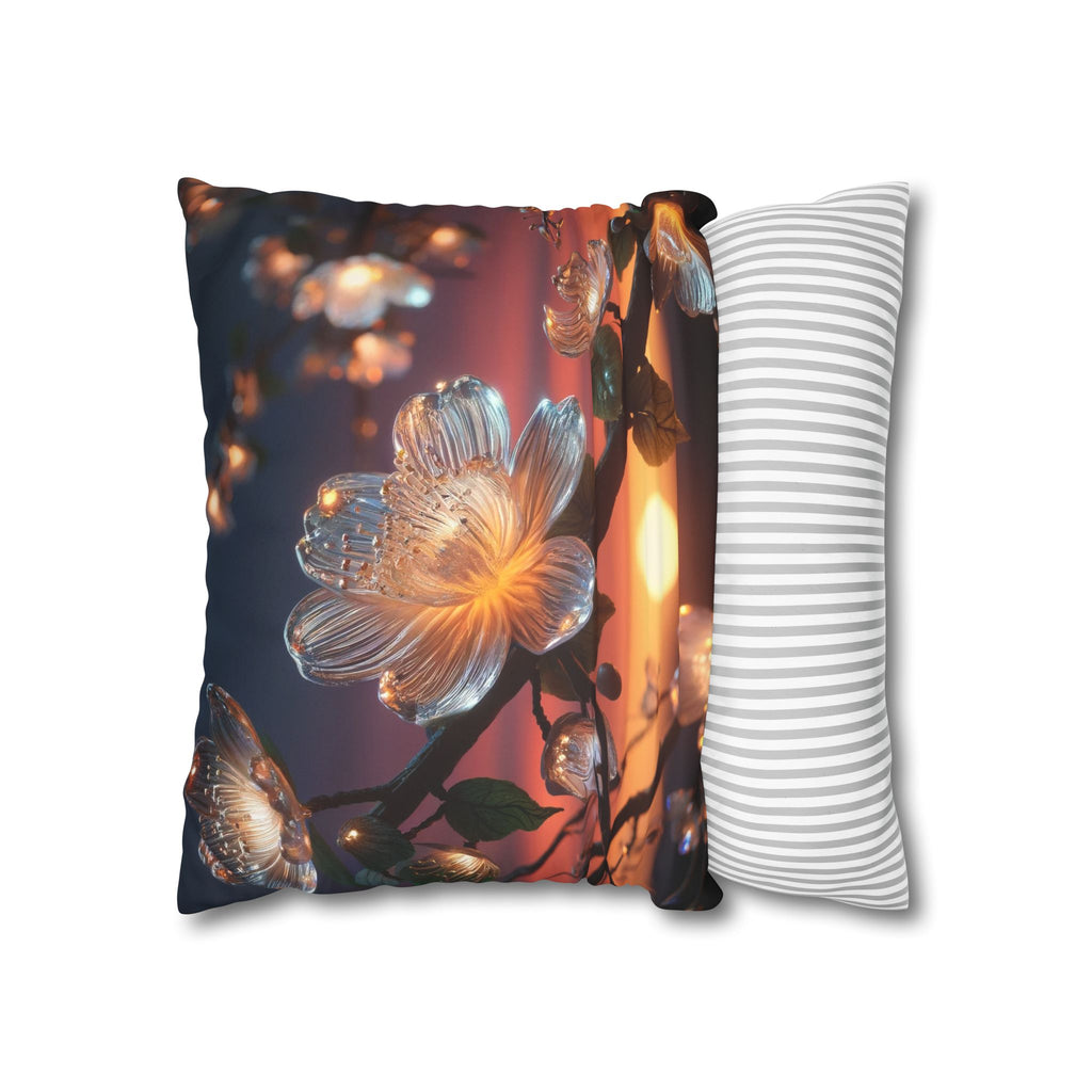 White, diamond flower - Suede Square Pillowcase