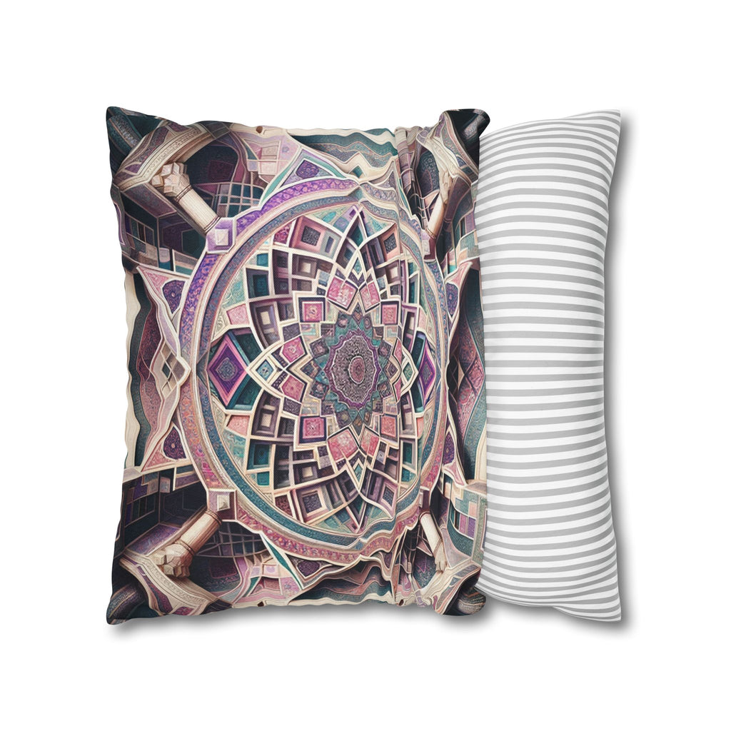 Persian art, grey-pink - Polyester Square Pillowcase