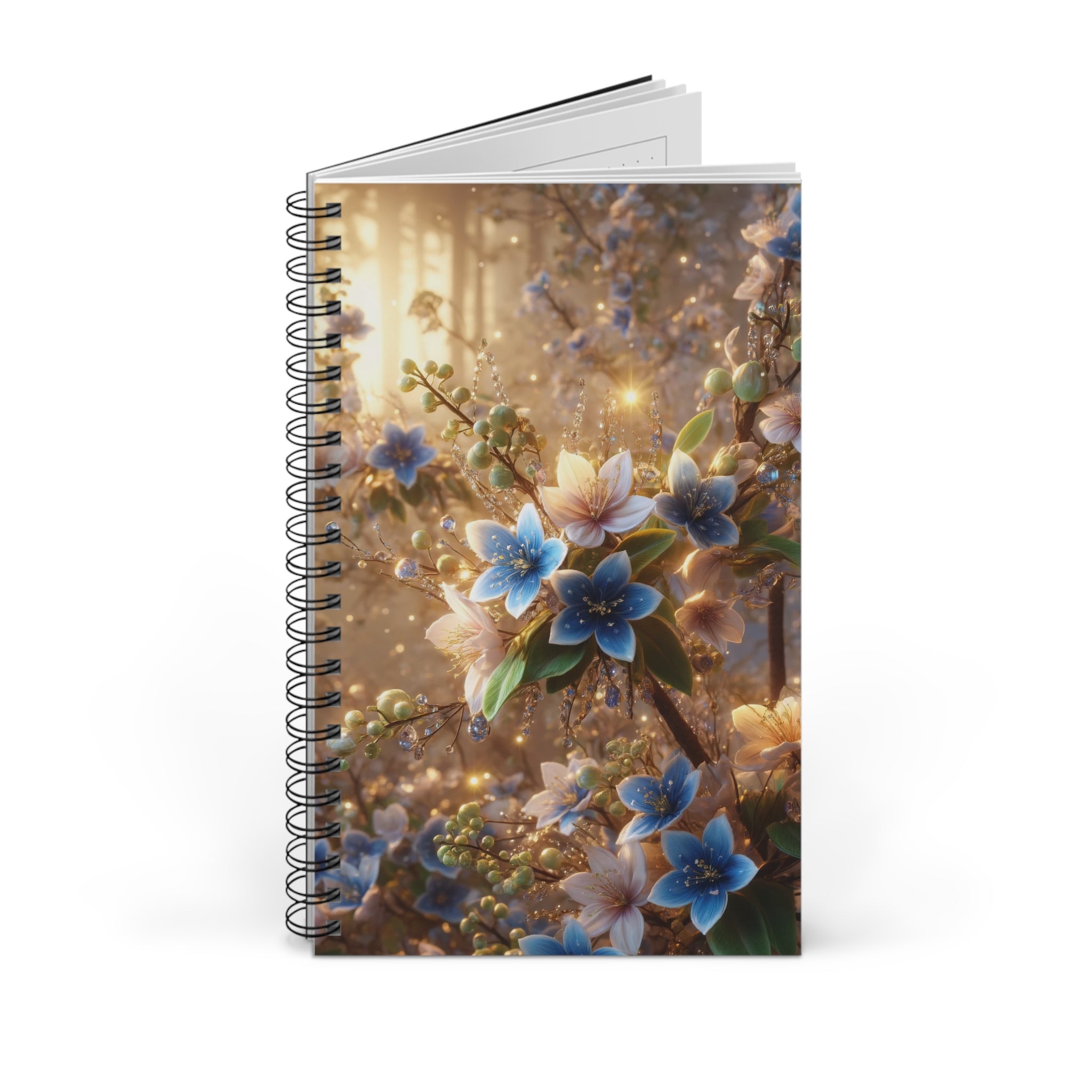 Fantasy flower-garden with blue-white flowers (2) - Spiral Journal
