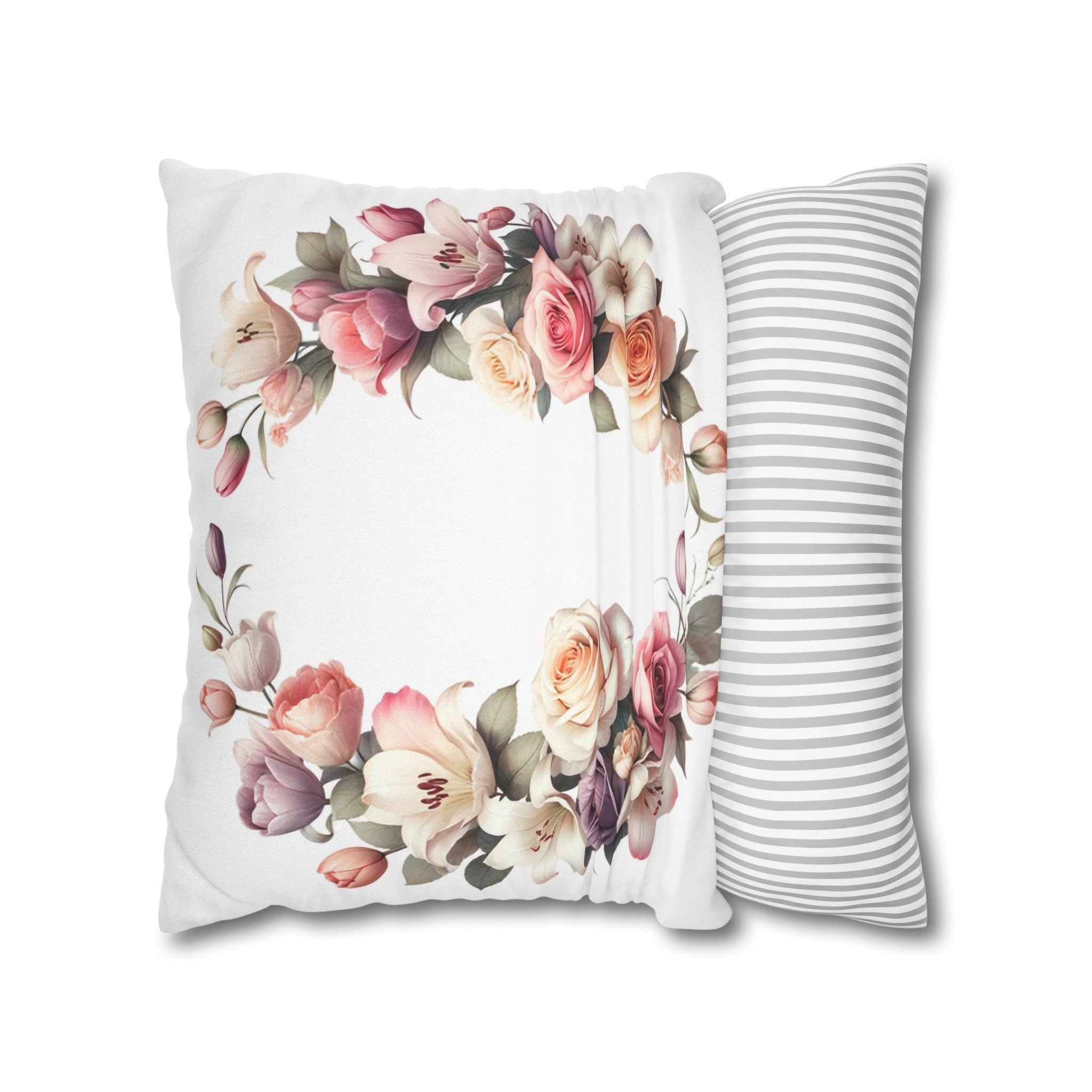 Roses on white background - Polyester Square Pillowcase