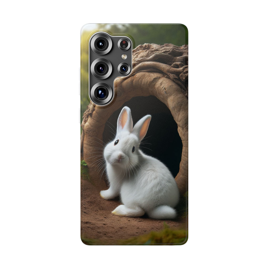 Curious, white rabbit - Flexi Case (Samsung only)