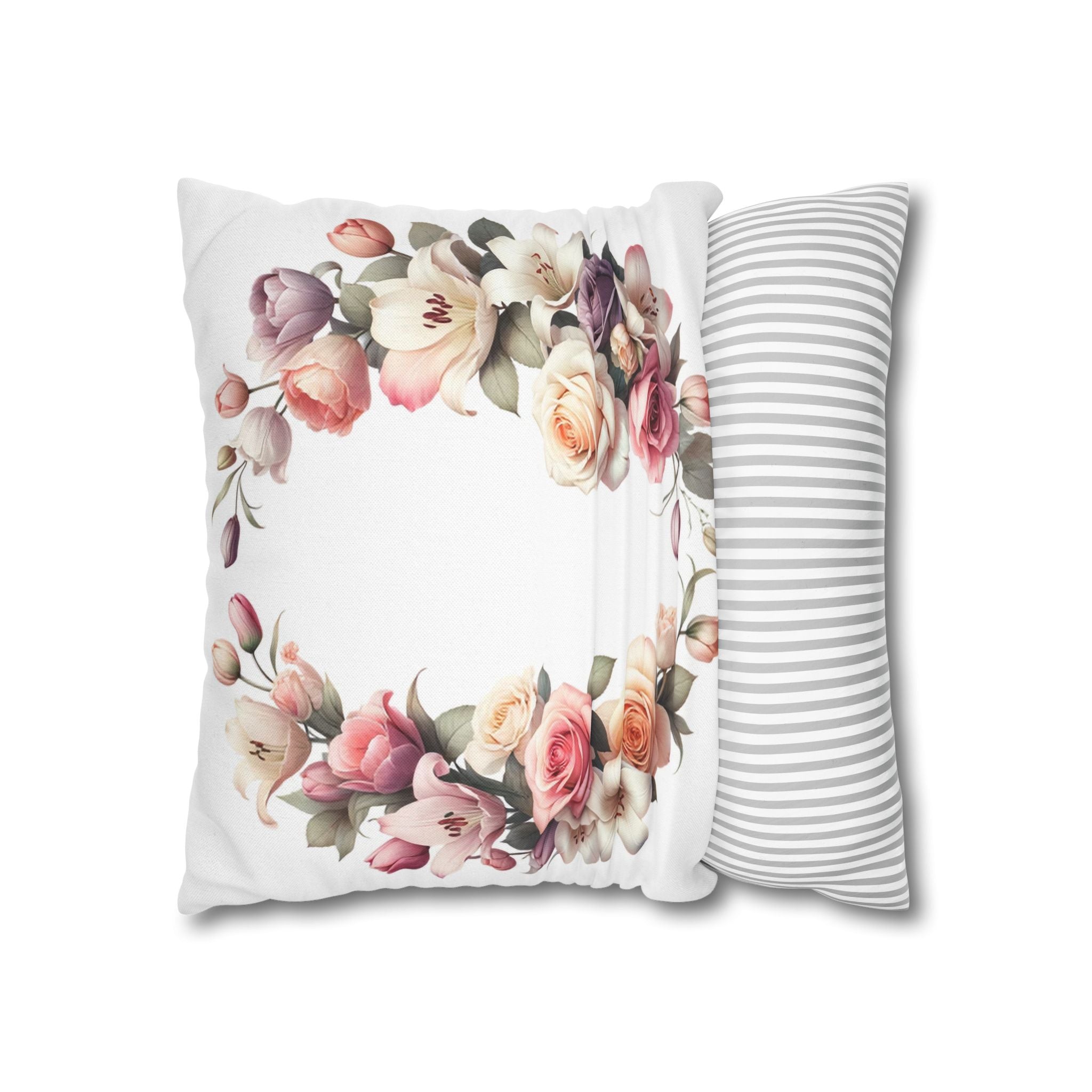 Roses on white background - Polyester Square Pillowcase