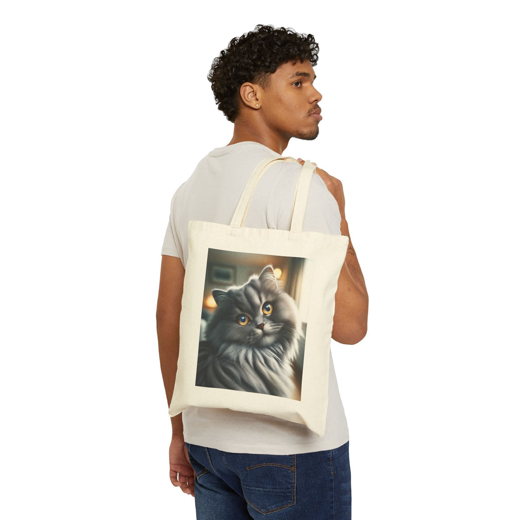 Adorable Cat Art - Cotton Canvas Tote Bag