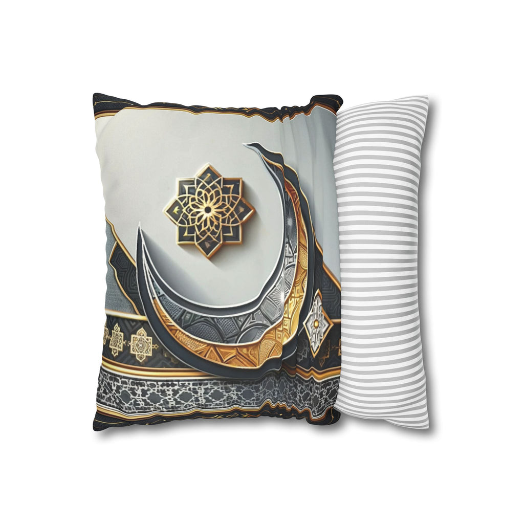 Islamic Art (gold & silver moon)) - Suede Square Pillowcase