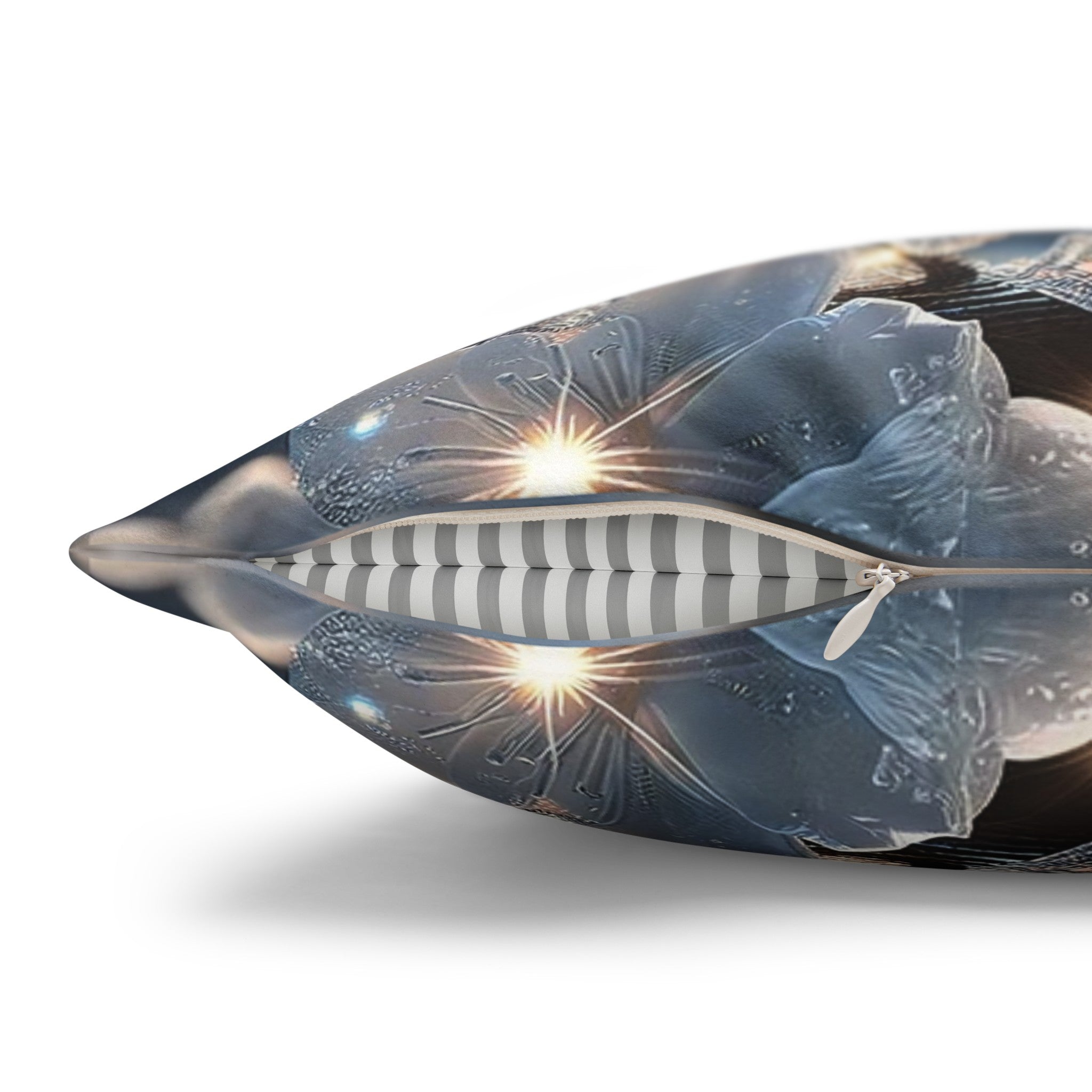 White, diamond flowers (5) - Suede Square Pillowcase