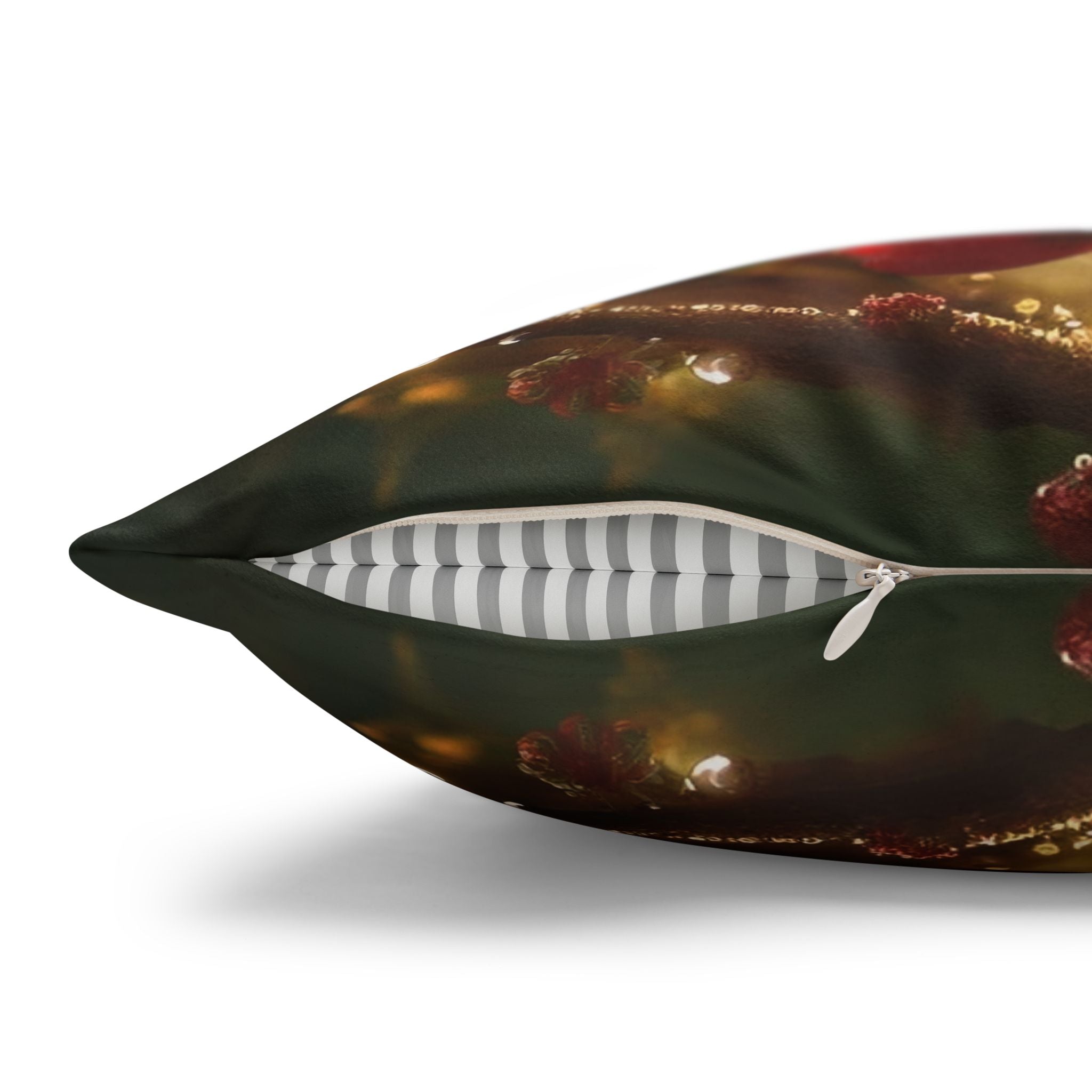 Bright red and white flowers - Suede Square Pillowcase