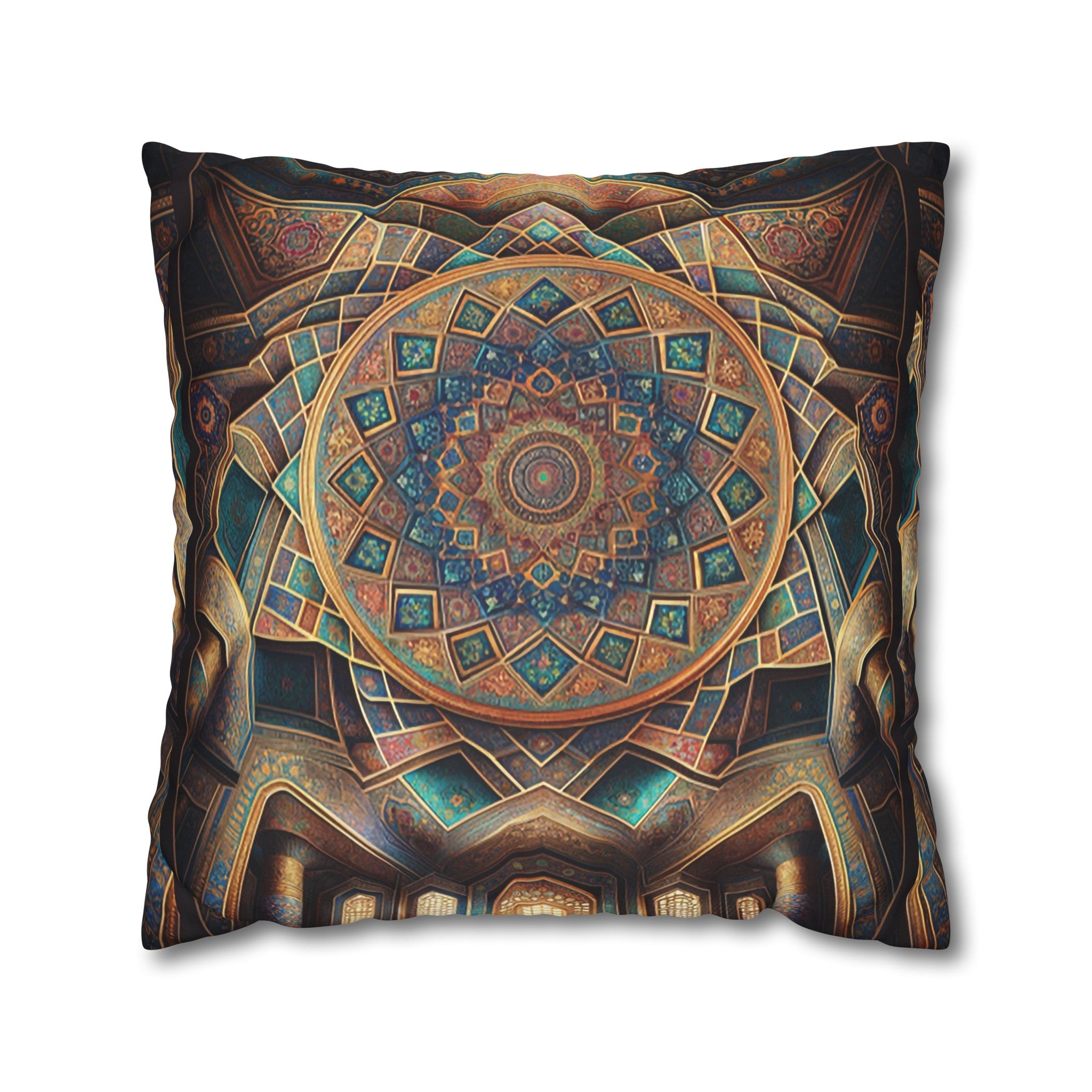 Persian Art (brown-yellow) - Suede Square Pillowcase