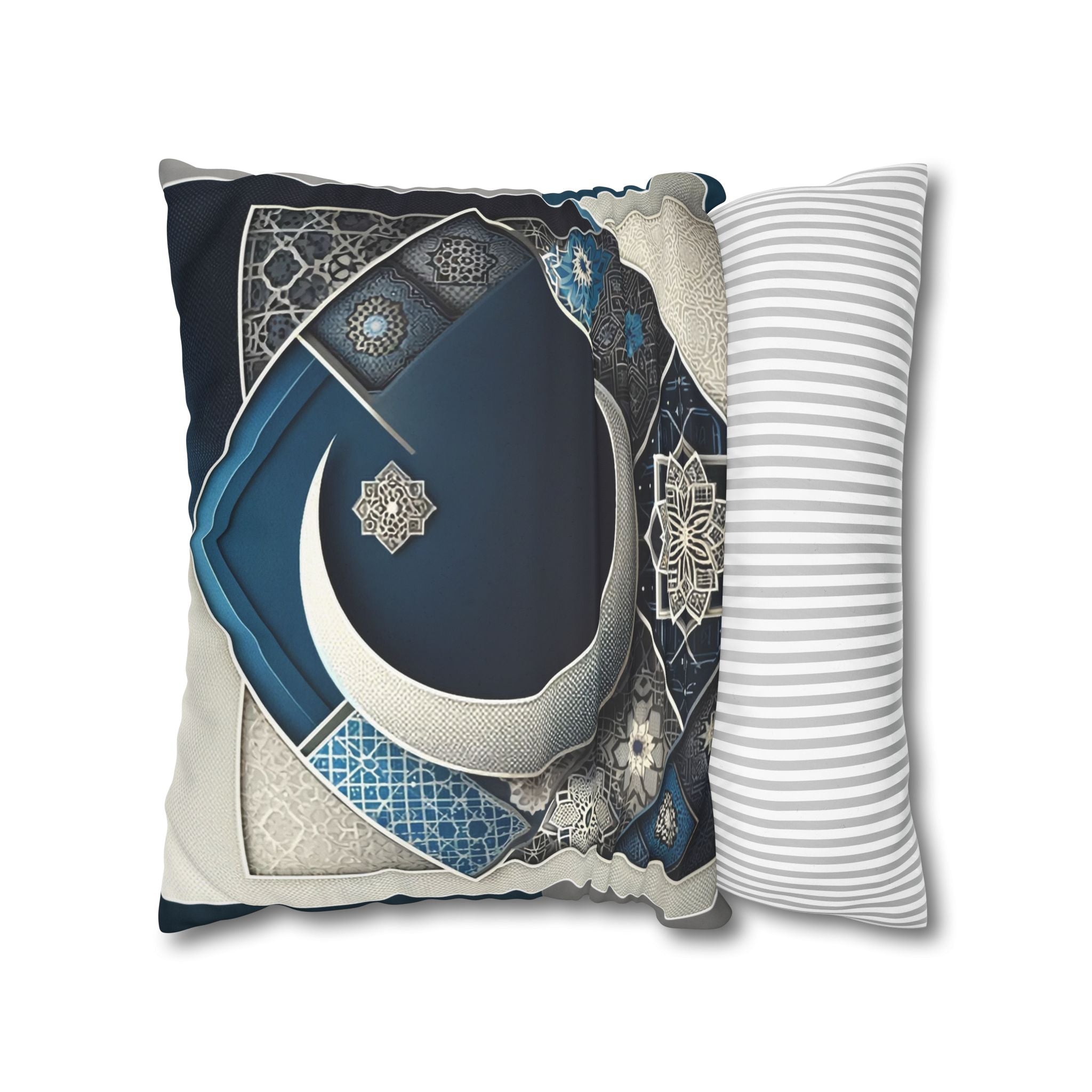 Islamic Art (blue and white) - Suede Square Pillowcase