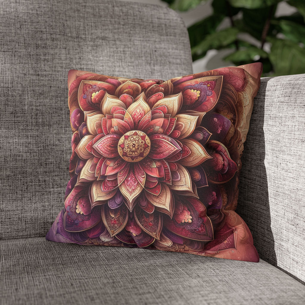Mandala - Pink design - Spun Polyester Square Pillowcase