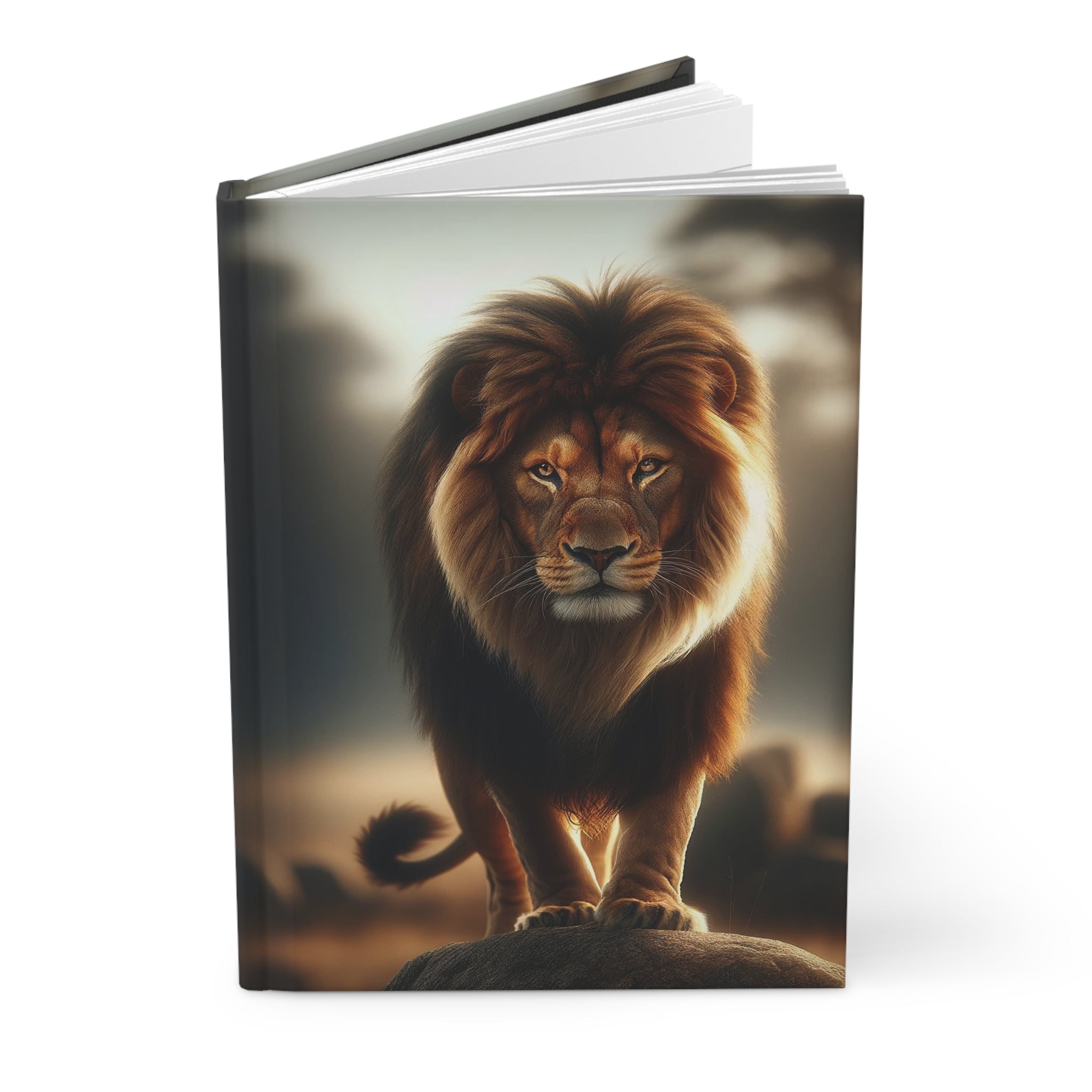 A curious Lion - Hardcover Notebook