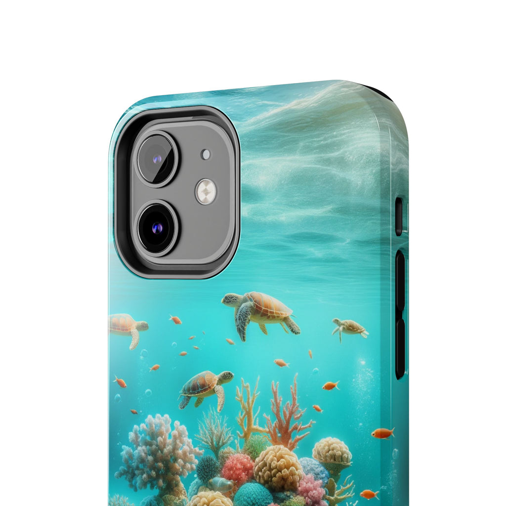 Phone Cases - Turtles on Coral Reef Design