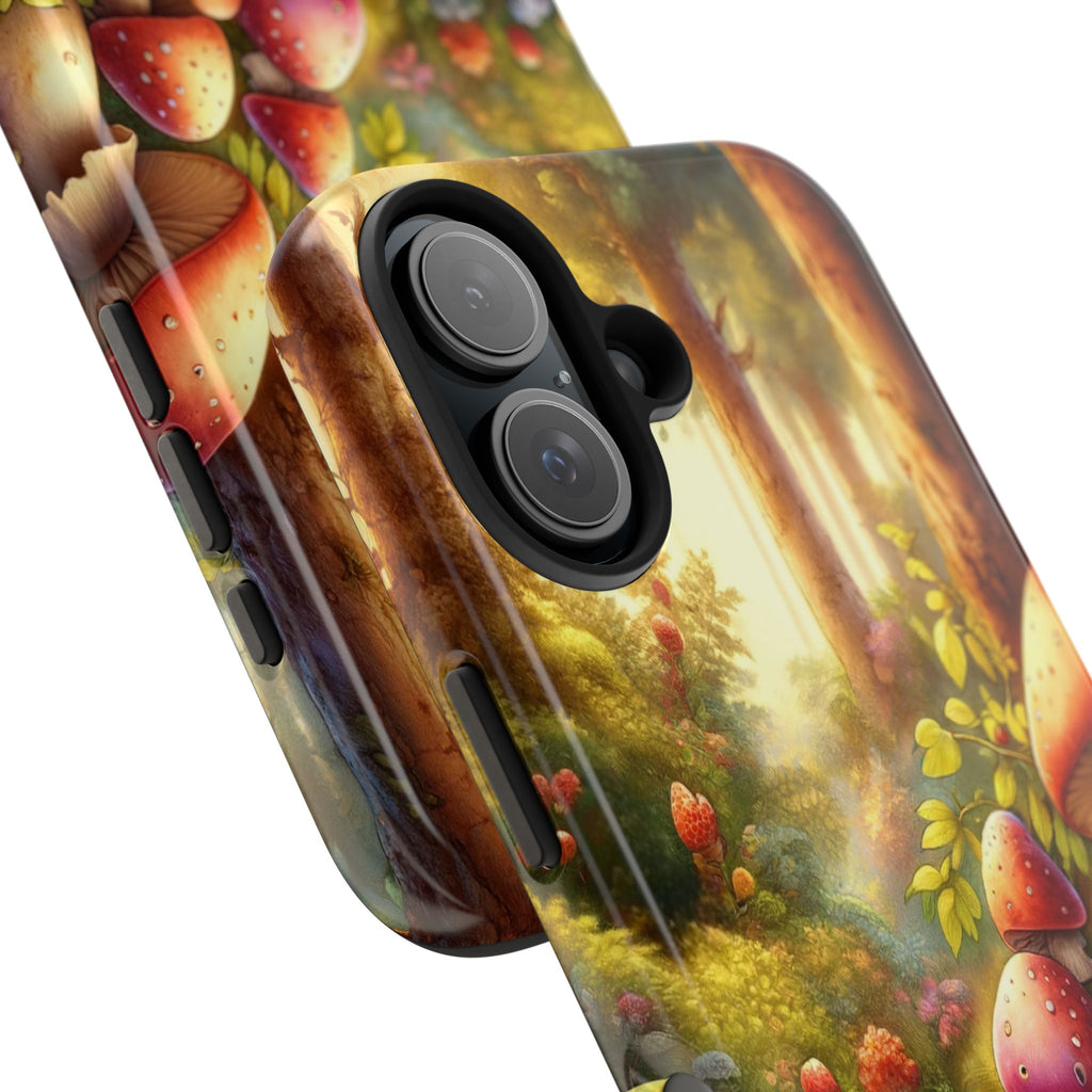 Gnomes sitting under mushroom - Tough Phone Case