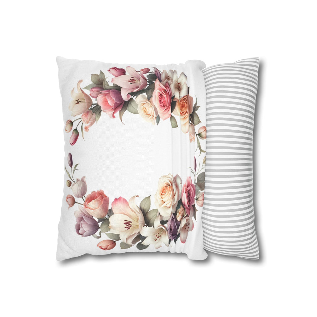Roses on white background - Polyester Square Pillowcase