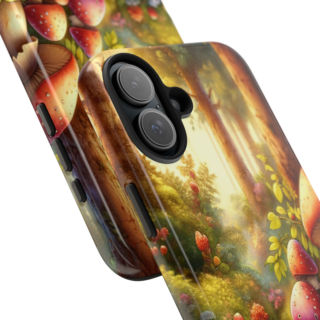 Gnomes sitting under mushroom - Tough Phone Case