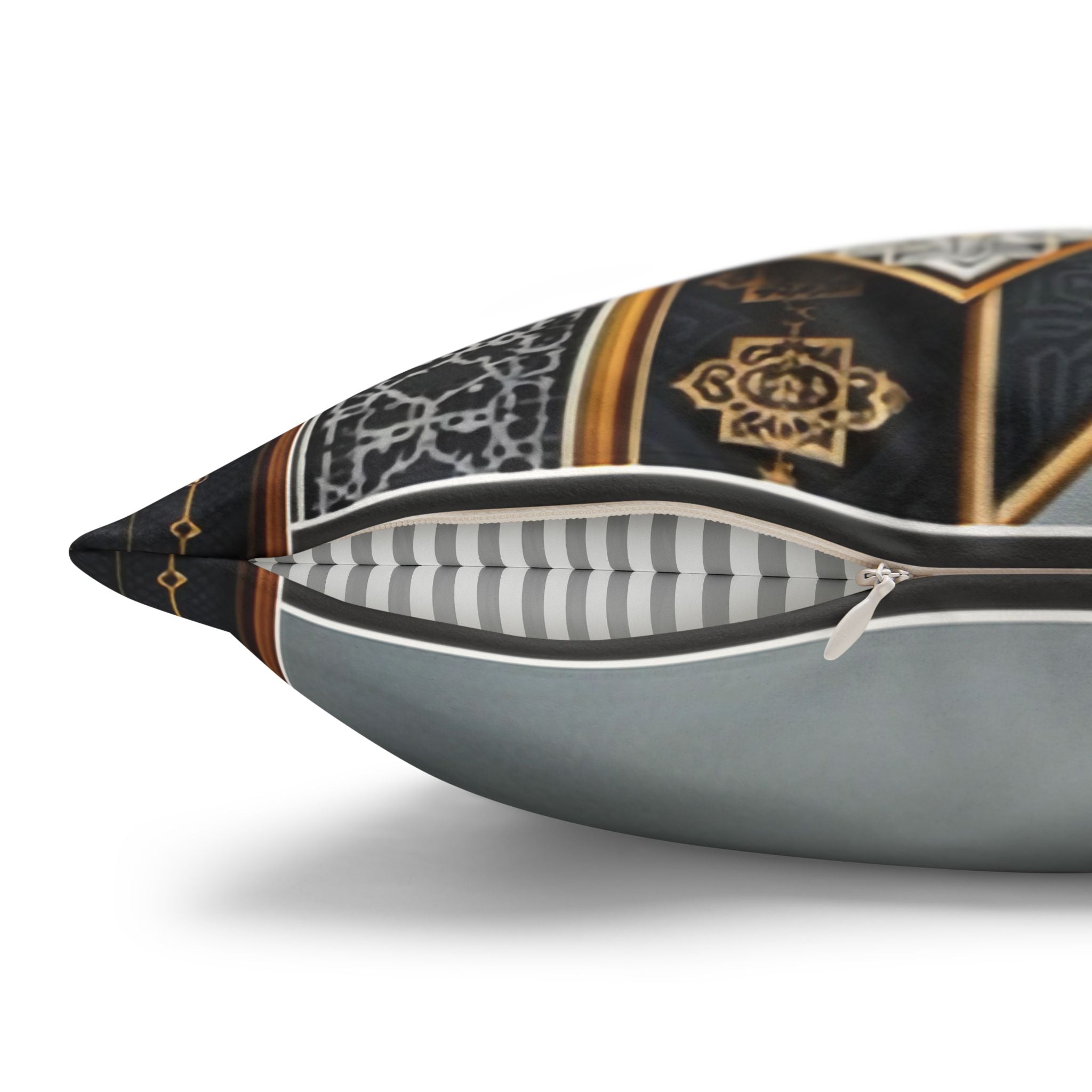 Islamic Art (gold & silver moon)) - Suede Square Pillowcase