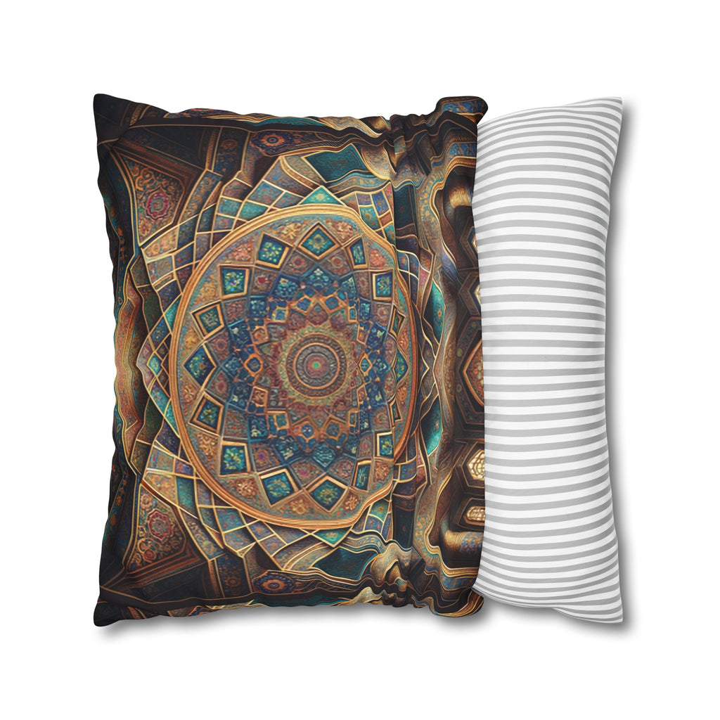 Persian Art (brown-yellow) - Suede Square Pillowcase