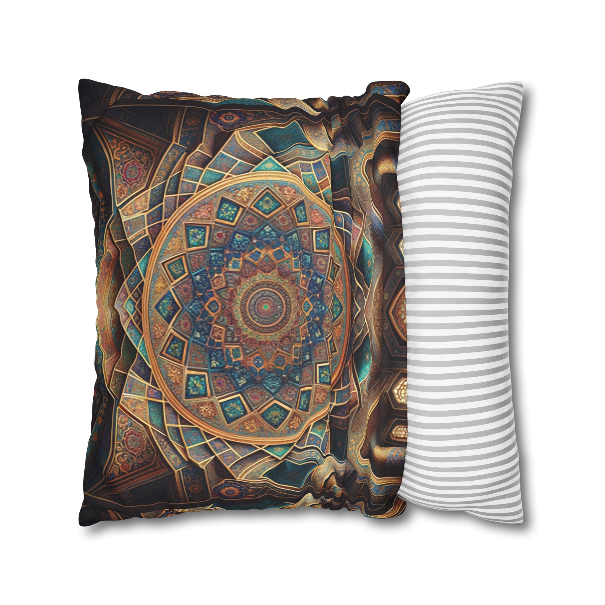Persian Art (brown-yellow) - Suede Square Pillowcase