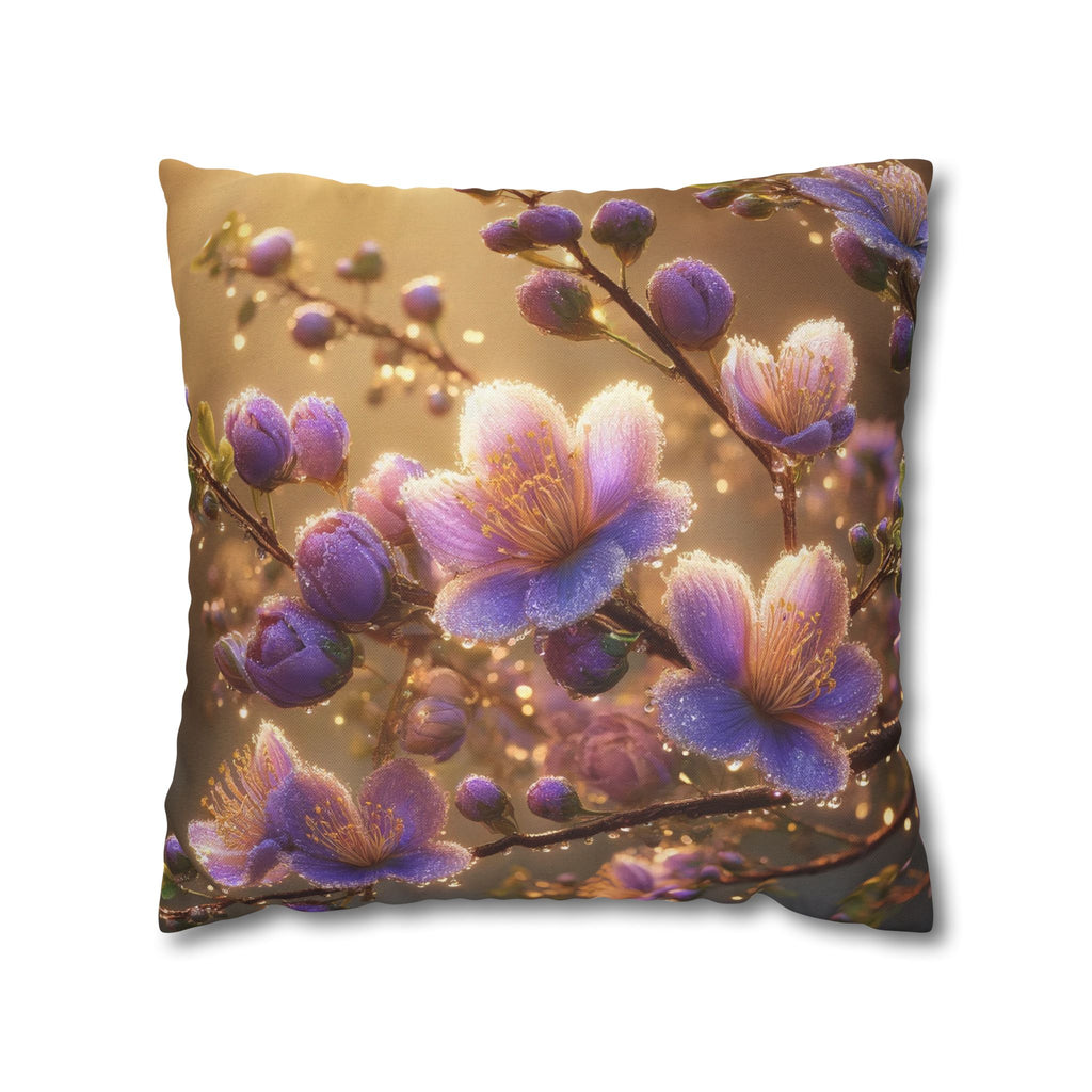 White-lavender flowers - Polyester Square Pillowcase