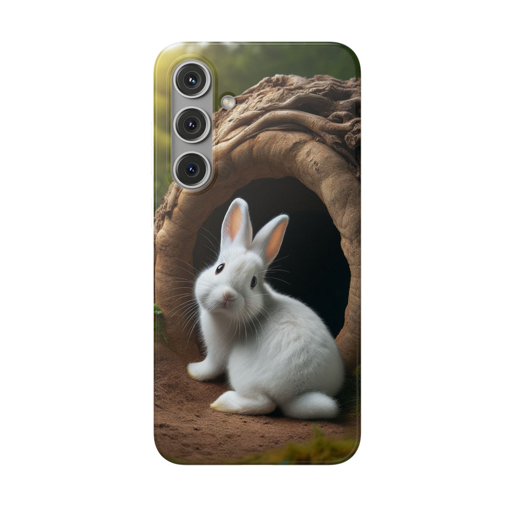 Curious, white rabbit - Flexi Case (Samsung only)
