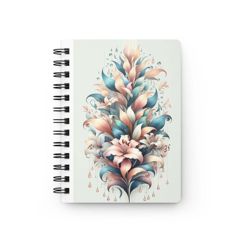 Bouquet of lilies with colourful leaves - Spiral Notebook