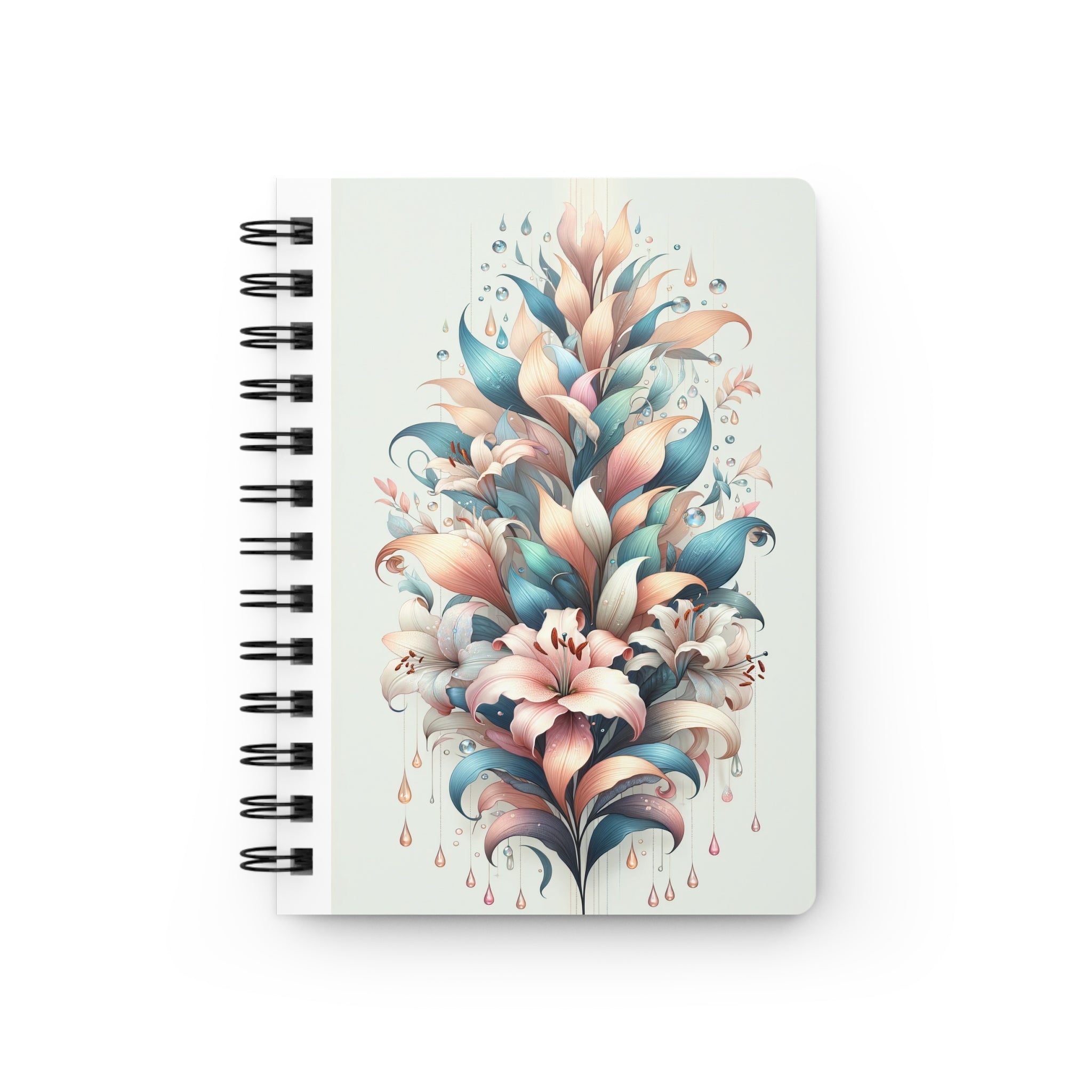 Bouquet of lilies with colourful leaves - Spiral Notebook