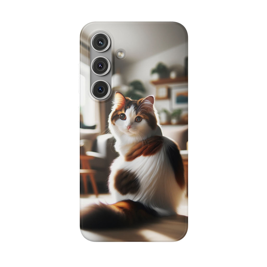 Curious, white-brown cat - Flexi Case (Samsung only)